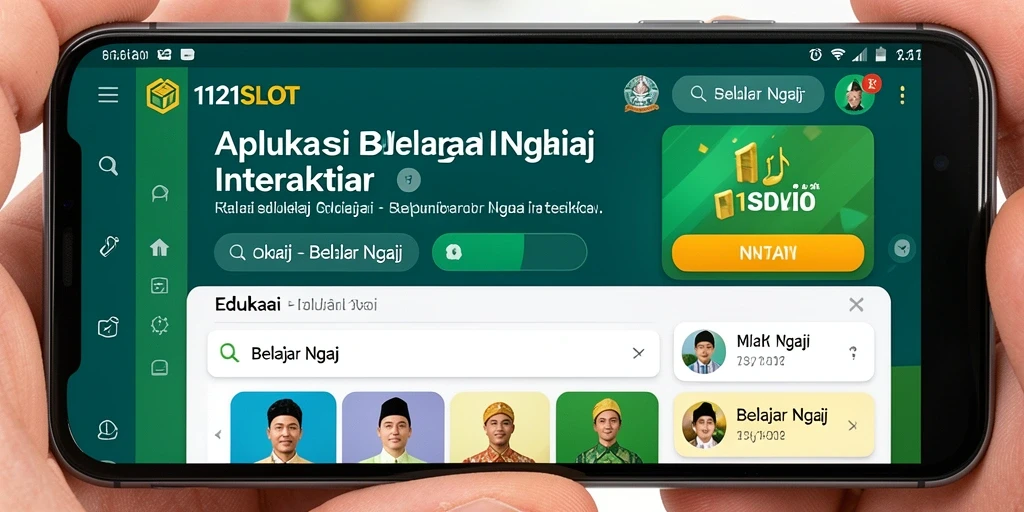 Tampilan antarmuka aplikasi 1121SLOT untuk Belajar Ngaji