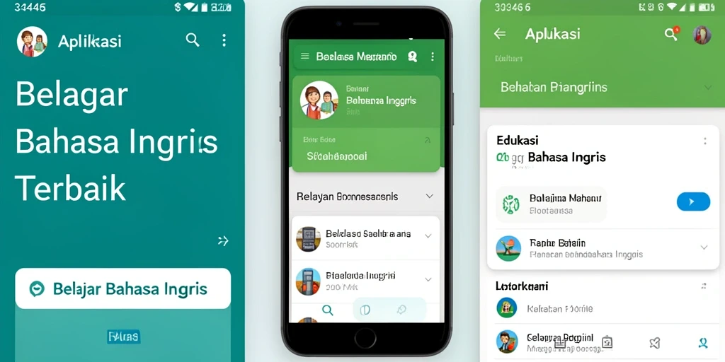 Antarmuka aplikasi Belajar Bahasa Inggris yang interaktif