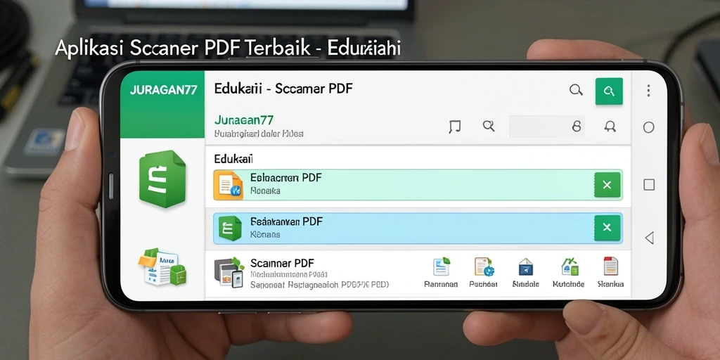 Antarmuka JURAGAN77 dengan fungsi Scanner PDF yang intuitif.