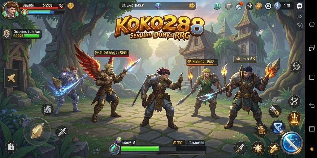 Antarmuka permainan KOKO288 yang menampilkan grafis RPG yang menawan.