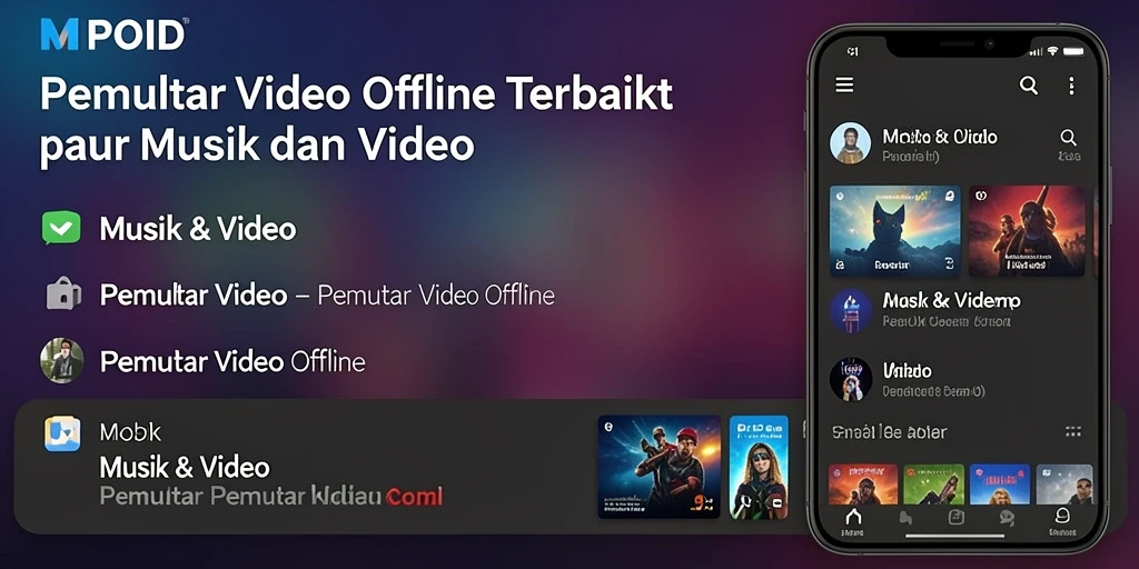 Tampilan antarmuka MPOID saat memutar video offline dengan intuitif.