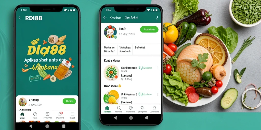 Antarmuka pengguna RDI88 untuk pengaturan diet sehat.