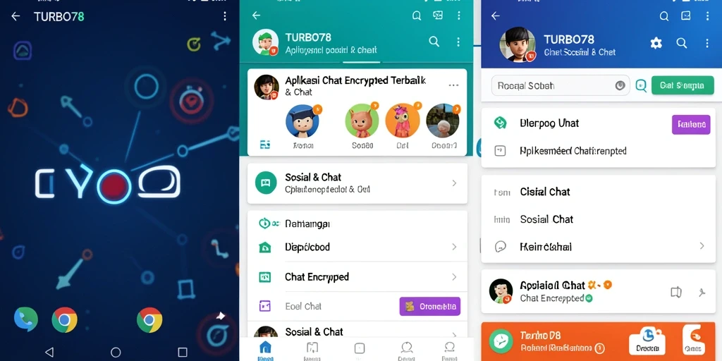 Tampilan antarmuka aplikasi TURBO78 dengan fitur Chat Encrypted.